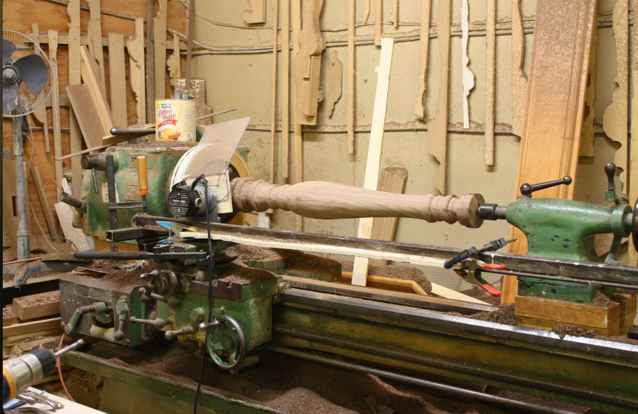Wood lathe work in the Black River shop